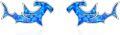 wholesale 925 Sterling Silver Blue Opal Hammerhead Shark Stud Earrings-0-0