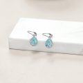 wholesale 925 Sterling Silver Larimar Teardrop Earrings 12.4x8.3mm Icy Blue Sea Wave Pattern Hypoallergenic for Sensitive Skin USA Age 13+-0-3