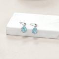 wholesale 925 Sterling Silver Teardrop Earrings With Aqua Swirl Design-0-3