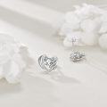 wholesale 925 Sterling Silver Angel Wing CZ Heart Stud Earrings for Women Birthdays-0-2