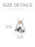 wholesale 925 Sterling Silver Love You Forever Heart Pendant Necklace - Mother and Cats Family -0-4