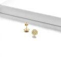 wholesale 14k Gold Sunflower Cubic Zirconia Stud Earrings For Women-0-1
