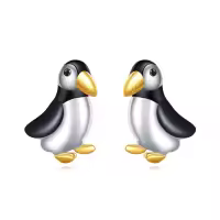 wholesale 925 Sterling Silver Penguin Stud Earrings-Puffin Bird