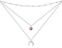 wholesale Sterling Silver Gold Plated Moonstone Crescent Moon Choker Necklace for Women-January