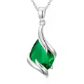 TOUPOP 925 Sterling Silver Teardrop Birthstone Pendant Fine Jewelry Gift-0-0