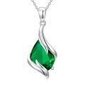 TOUPOP 925 Sterling Silver Teardrop Birthstone Pendant Fine Jewelry Gift-0-0