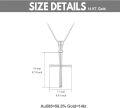 wholesale 14K White Gold Polished Cross Pendant Chain Necklace for Women Girls 20 + Extender-0-13