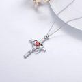 wholesale 925 Sterling Silver Metal Stone Stethoscope Cross Pendant Necklace for Nurse Doctor Graduation Gift-0-2