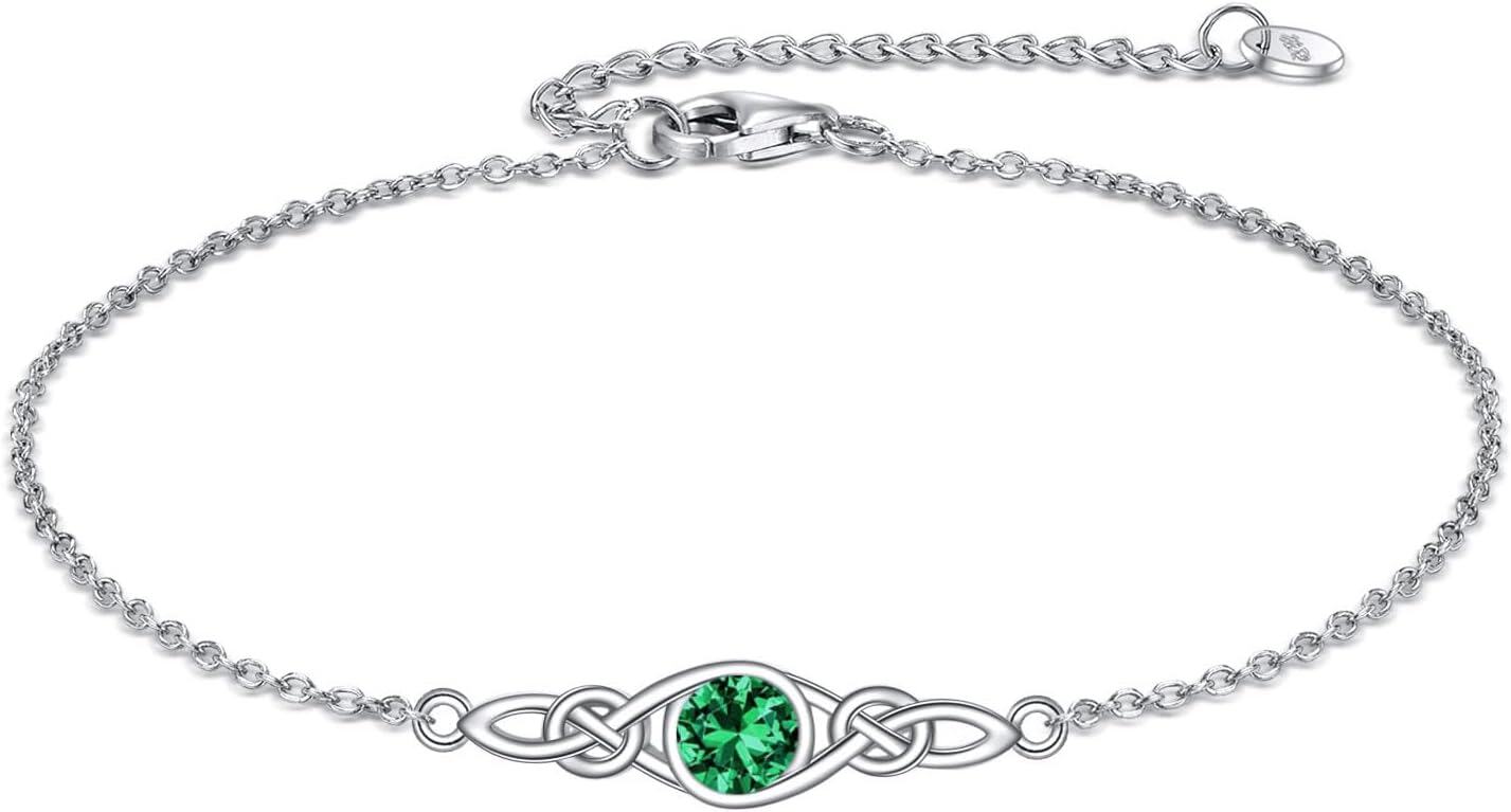 wholesale Sterling Silver Celtic Knot Bracelet w Mustard Seed Moonstone Birthstone-B-5-May