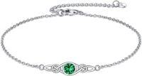 wholesale 925 Sterling Silver Celtic Knot Bracelet w Mustard Seed Moonstone Birthstone-B-5-May