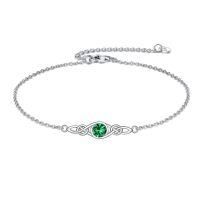 wholesale 925 Sterling Silver Celtic Knot Bracelet w Mustard Seed Moonstone Birthstone-B-5-May