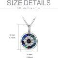 wholesale 925 Sterling Silver Abalone Shell Evil Eye Pendant Necklace for Women Greek Protection Amulet s-0-4