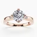 TOUPOP 10k/14k/18k Gold Moissanite Personalized Engraved Name Wedding Rings-0-3