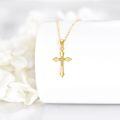 wholesale 14K Gold Moissanite Cross Necklace, 21.5x10.8mm, 16+1 Chain, Hypoallergenic Gift for Women-0-2
