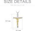 wholesale 925 Sterling Silver Gold Plated Jesus Christ Crucifix Pendant Necklaces with Chain and Funnel Gift Box Set for Men & Women-0-2