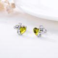 wholesale 925 Sterling Silver Koala Bear Heart Crystal Stud Earrings - Hypoallergenic Gift for Women-0-4