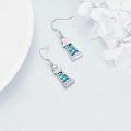 wholesale 925 Sterling Silver Abalone Shell Lighthouse Drop Earrings - Yoga Jewelry (4 cm)-0-2