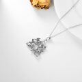 wholesale 925 Sterling Silver Celtic Triangle With Leaves Necklace-0-3
