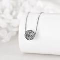 wholesale 925 Sterling Silver Round Floral Locket Pendant Chain Necklace for Ashes Memory Keepsake s for Women and Girls-0-2