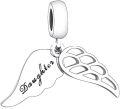 wholesale 925 Sterling Silver Angel Wing Charm Bead - Personalized Engraved Name Initial Word Symbol Date Gift for Women - Elegant Bracelet Jewelry for Valentine's Day Christmas Birthday Mother's Day-0-1