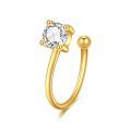 wholesale 14K Gold Clip-On Open Hoop Ear Cuff, No-Piercing Elegant Cartilage Earring, 10mm Lightweight Hypoallergenic Gift for Women-0-0