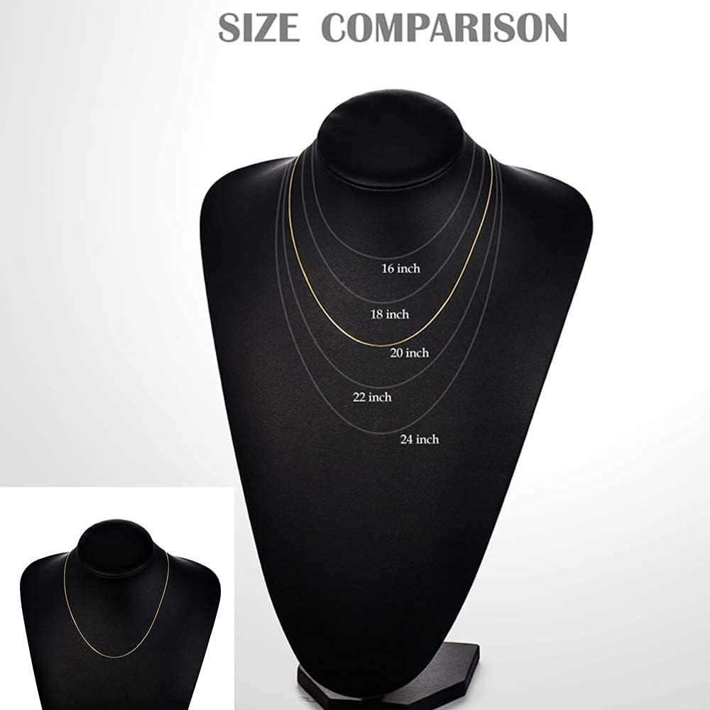 10K Gold Box Chain Necklace - 18 Length 3MM Width w/ Lobster Claw Clasp-0-5