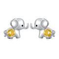 wholesale 925 Sterling Silver Cute Elephant Earrings-0-0