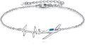 wholesale 925 Sterling Silver Airplane Heartbeat Charm Bracelet Gift for Mom-0-0