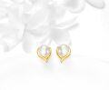 wholesale 14K Gold CZ Pearl Heart Stud Earrings for Women Mother's Day Gifts-0-1