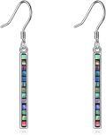 wholesale 925 Sterling Silver Hypoallergenic Elegant Drop Dangle Bar Earrings 40.5mm Gift Box-0-0