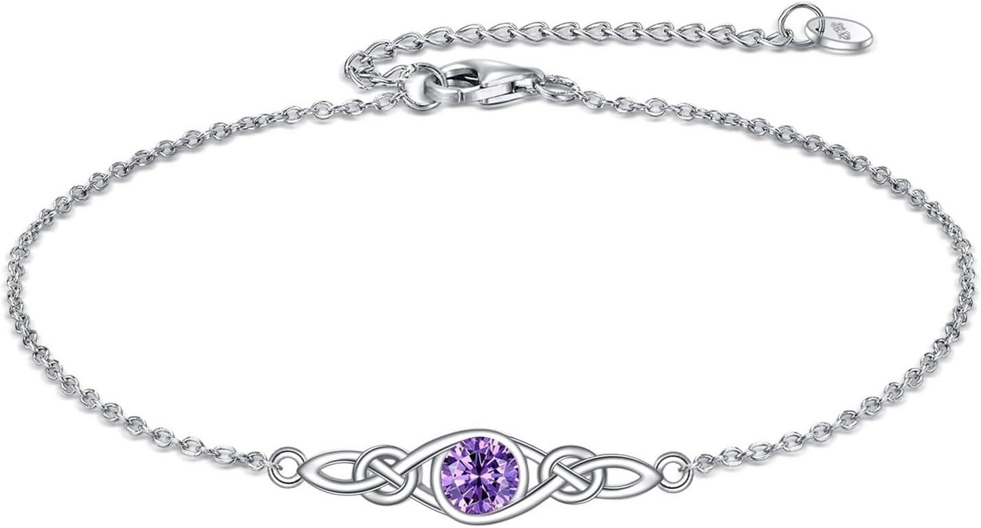 wholesale Sterling Silver Celtic Knot Bracelet w Mustard Seed Moonstone Birthstone-B-2-February
