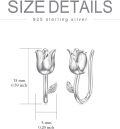 wholesale TOUPOP Tulips Earrings Sterling Silver Tulips Flower Climber Crawler Earrings Flower Tulips Jewelry Tulips Gifts Christmas Xmas Birthday Gifts For Her Women Mom Grandma -0-4