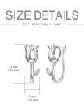 TOUPOP Sterling Silver Tulip Flower Climber Crawler Earrings Gift for Women-0-4