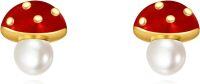 wholesale 14K Gold Mushroom Pearl Stud Earrings for Women - Birthday Gift Ideas-Mushroom