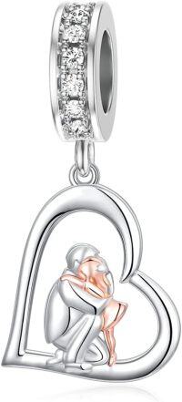 wholesale 925 Sterling Silver Family Love Charm Bracelet for Daughter Mother Lover - Birthday Valentine's Day Gifts-04-Hug-1