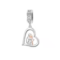 wholesale 925 Sterling Silver Family Love Charm Bracelet for Daughter Mother Lover - Birthday Valentine's Day Gifts-04-Hug-1