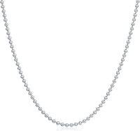 wholesale Silver 925 Sterling Silver Round Ball Bead Chain Necklace - 45cm Length (18) with 76 Balls of Diameter: Approximate 2-3 mm-Length:16 Inch Width:1.5MM