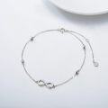 wholesale 14K White Gold Infinity Love Knot Ankle Anklet - Adjustable Size 7-9 Gifts for Her-0-3