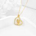 wholesale 14K Gold Owl Heart Crystal Pendant Necklace with Extender Chain-0-2
