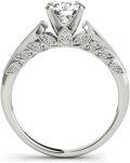 wholesale 14K White Gold 1.5CT Moissanite Floral Engagement Ring with Graduated Cathedral Band, Lab-Grown Stones, Nickel-Free Hypoallergenic, Gift Box-0-2