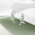 wholesale 925 Sterling Silver Hummingbird Dangle Earrings with Green Stones Gift for Women Girls-0-3