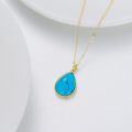 wholesale 14K Gold Teardrop Turquoise and Moissanite Infinity Necklace - 16 & 18 Chain-0-4