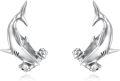 wholesale 925 Sterling Silver Hammerhead Shark Stud Earrings - Ocean Themed Beach  for Her-0-0