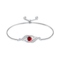 wholesale 925 Sterling Silver Birthstone Dainty Infinity Bracelet for Women-01-Jan.-Garnet