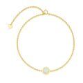 wholesale 14k Gold White Opal Bracelet Round Bezel Set Chain For Women-0-1