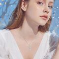 TOUPOP 14K Gold Diamond Tulip Pendant Necklace for Women-0-2