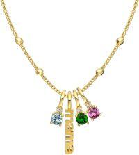wholesale Sterling Silver 14K Gold Plated Birthstones Custom Name Necklace for Women-Gold Plated