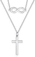 wholesale 925 Sterling Silver Infinity & Cross Layered Pendant Necklace for Women - Religious s-0-0