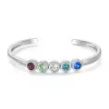 TOUPOP Sterling Silver Abalone Shell Open Cuff Bangle Bracelet-0-0