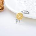 wholesale 925 Sterling Silver Sunflower Charm for Bracelet Birth Flower Daisy Lily Rose Month Flower Bead Charm with Name Synthetic Birthstone Month Flower Charm Gift for Women-0-3